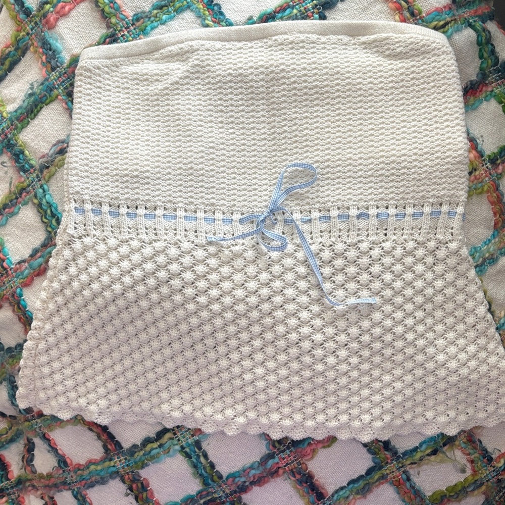 Hollister Cream and Blue Knit Tube Top
